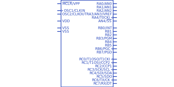 Microchip PIC16F877A - Flash 8kbyte 4MHz Microcontroller